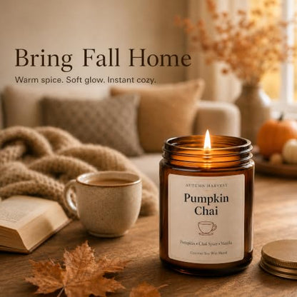 6 Pack Fall Scented Candle Set of 7oz Soy Candles for Home Decor - Autumn Gift