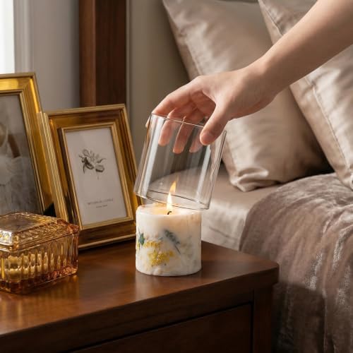 Clear Glass Hurricane Candle Holder Sleeve 4x4 Inch - Decorative Windproof Cover