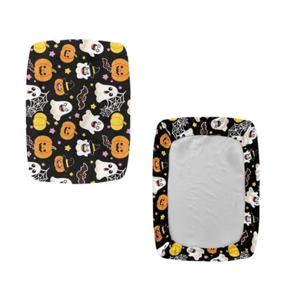 Ghost Pumpkin Rectangle Stool Cover 2 Pack - Fall Halloween Decor