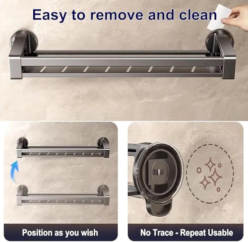 Heavy Duty Suction Cup Shelf 50cm Wall-Mounted Organizer for Bathroom & Kitchen