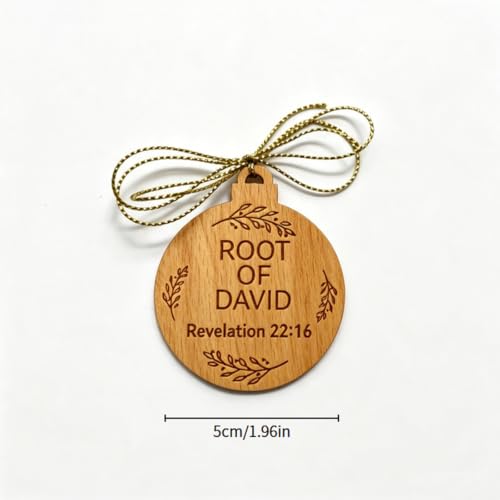 25PCS Wooden Names of Jesus Christmas Ornaments - Rustic Religious Holiday Decorations