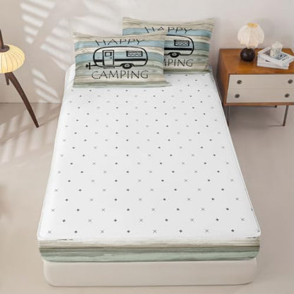 Kids Full Size Zipper Bedding Set with Comforter & Fitted Sheet - Blue Black