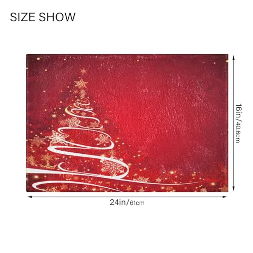 Multicolor Christmas Bathroom Rugs 2-Piece Set - Quick Dry Plush Anti-Slip