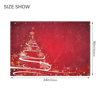 Multicolor Christmas Bathroom Rugs 2-Piece Set - Quick Dry Plush Anti-Slip