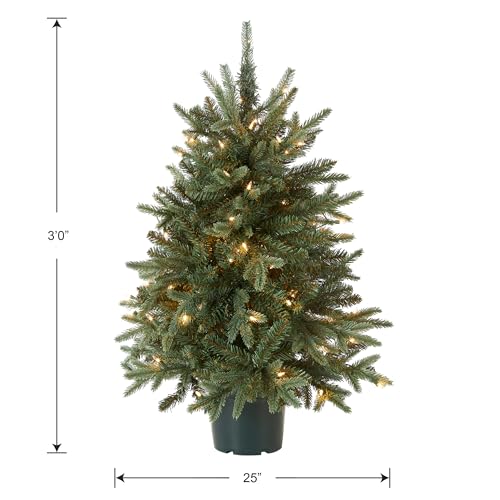 3ft Pre-Lit Artificial Christmas Tree with Lights, Indoor Outdoor Use