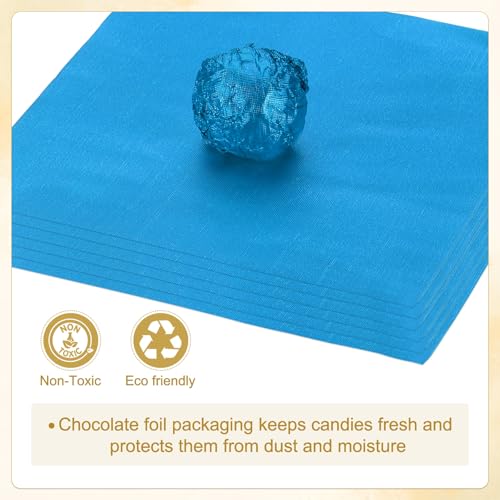 Blue 6x6 Inch Foil Candy Wrappers Fine Grid Pack of 100