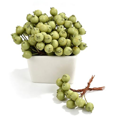 Artificial Green Berry Decor - Fake Fruits Plastic Foam 120PCS