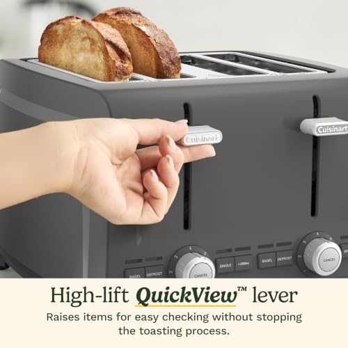 Cuisinart 4-Slice XL Slot Toaster Grey with Wide Slots and 7 Shade Settings