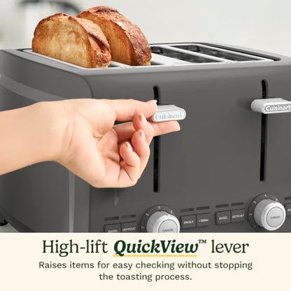 Cuisinart 4-Slice XL Slot Toaster Grey with Wide Slots and 7 Shade Settings