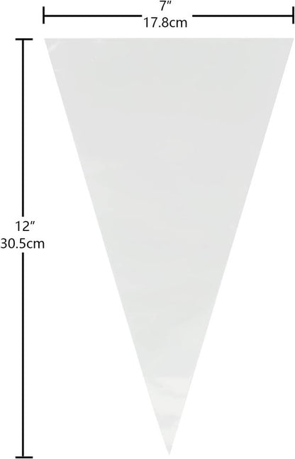 Keenpioneer Disposable Cake Decorating Piping Bags - 100 Count, 12 Inch, Clear Quality