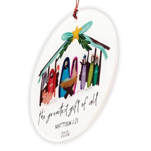 Christian Nativity Scene Ornament with Holy Family - Faith-Based Christmas Decoration 2026 - Variation of THIS listing