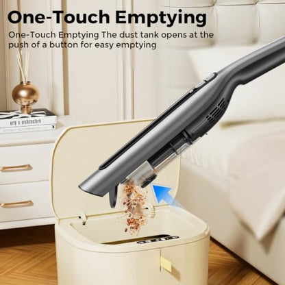 Gray Cordless Vacuum Cleaner Stick Vacuum with 30KPa Suction and Charging Base