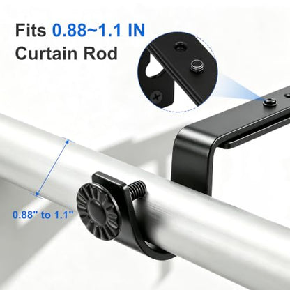 Black Curtain Rod Brackets Heavy Duty Wall Mount 2 Pack for 1 Inch Round Rods