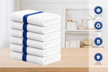 Bulk Cotton Bath Towels 6 Pack - Quick Dry, Ultra-Soft, Economy Size