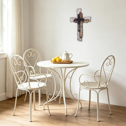 Rustic Wooden Wall Cross - Farmhouse Christian Home Decor, 13.4 Inch