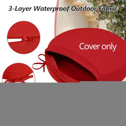 Round Waterproof Chair Cushion Cover 11/2pcs 30x5cm, 12x2in Slipcovers