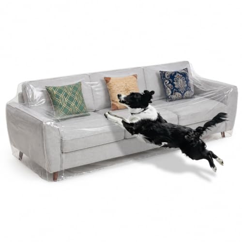 Heavy Duty Clear Sofa Cover Protector - Waterproof Pet & Spill Shield