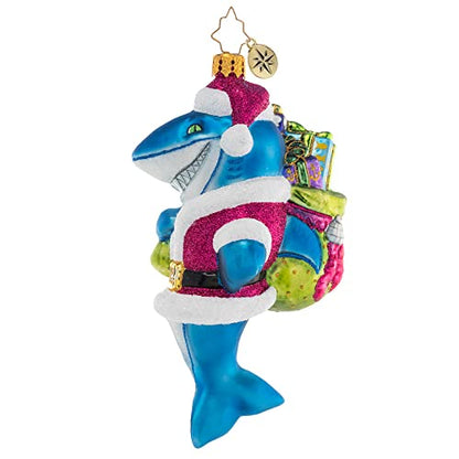 Christmas Tree Ornament Santa Jaws Handcrafted Glass Holiday Decor - Radko 2023