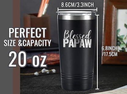 20oz Stainless Steel Tumbler with Laser Engraved Grandpa Design - Gift for Father's Day