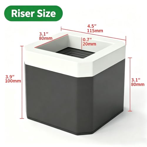 3.1 Inch Bed Risers Black Square Furniture Risers for 1100 lbs - 4 Pack