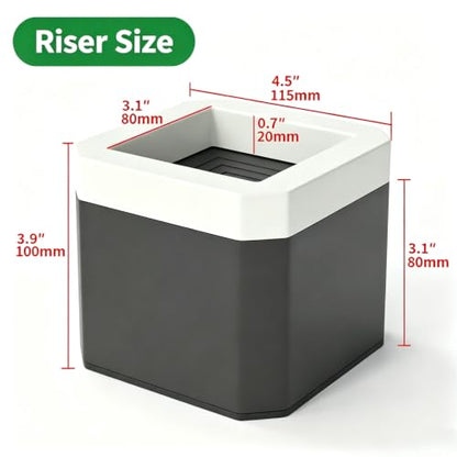 3.1 Inch Bed Risers Black Square Furniture Risers for 1100 lbs - 4 Pack