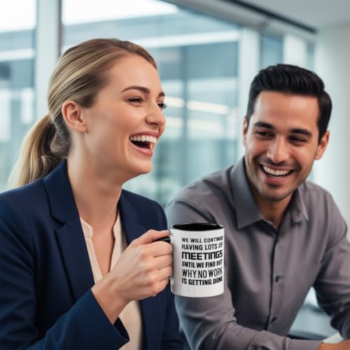 Funny Black Ceramic Coffee Mug Gag Gift for Coworker Boss 11 oz - Office Humor