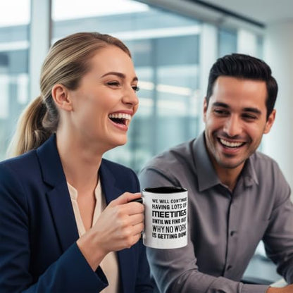 Funny Black Ceramic Coffee Mug Gag Gift for Coworker Boss 11 oz - Office Humor
