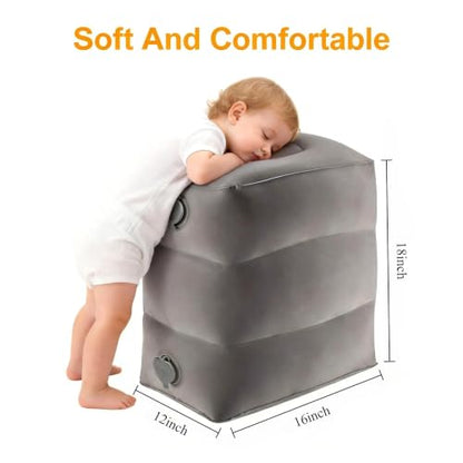 Inflatable Travel Foot Rest Pillow for Leg Support & Fatigue Relief