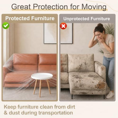 Transparent Plastic Couch Cover for Moving & Storage 106" x 32.8 ft - S1