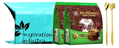 Old Town White Coffee Combination Set - Malaysia Old Town Coffee Instant Coffee 3 in1 Hazelnut Flavor - Hazelnut Coffee 15 Sticks x 38 g (2 Packs )