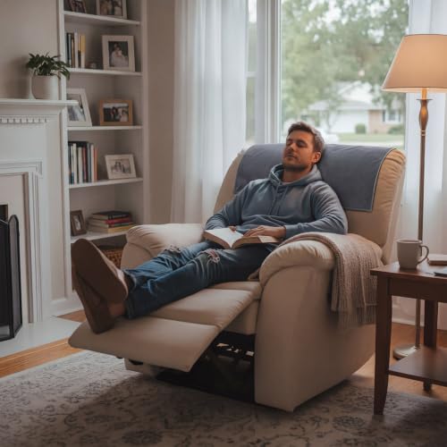 Velvet Recliner Headrest Cover Non-Slip Protector 2 Pack