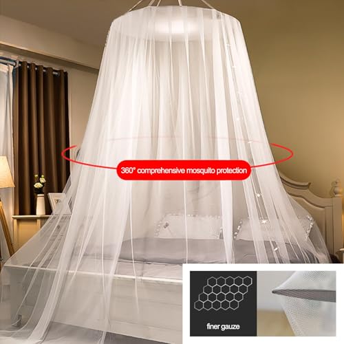 Sea Blue Tulle Mesh Round Bed Canopy Dome Curtain Floor-Standing