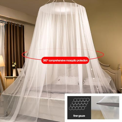 Sea Blue Tulle Mesh Round Bed Canopy Dome Curtain Floor-Standing