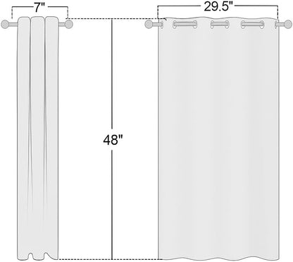 NICETOWN White Lightweight Curtain Panels - Non-Blackout Drapes for Bedroom & Dining Room | 42" W x 48" L (Set of 2)