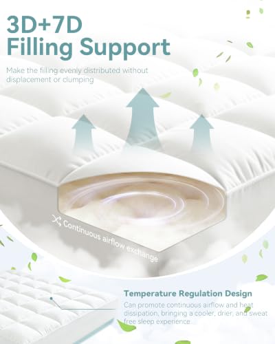 Queen Mattress Topper 1000 GSM Extra Thick Hotel-Quality Breathable Cloud-Like Comfort