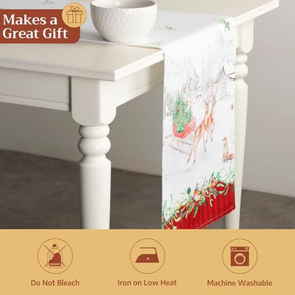 Christmas Tradition Table Runner 14.5x72 Inches - Double Layer 100% Cotton