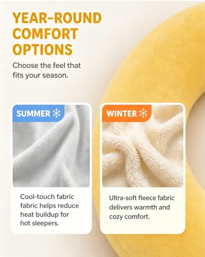 Giant Moon Body Pillow with Ergonomic Curved Design - Winter Beige