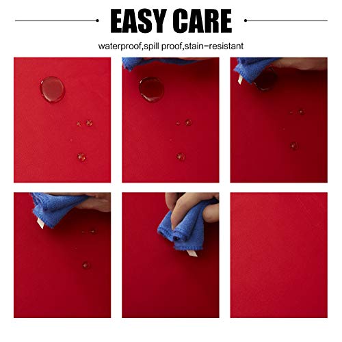 Obstal Red Rectangle Tablecloth 60 x 120 Inch Waterproof Holiday Protector