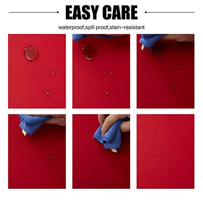 Obstal Red Rectangle Tablecloth 60 x 120 Inch Waterproof Holiday Protector