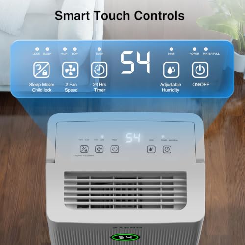 Dehumidifier 21 Pints Max Capacity for Basement and Home - White