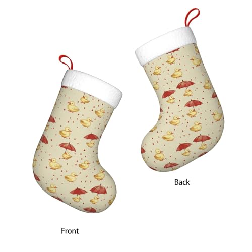 Raindrop Ducks Christmas Stockings with White Soft Plush Cuff - Holiday Decor
