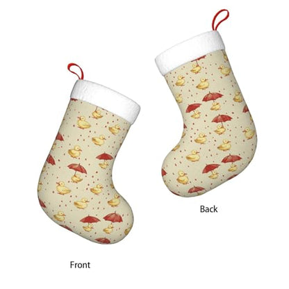 Raindrop Ducks Christmas Stockings with White Soft Plush Cuff - Holiday Decor