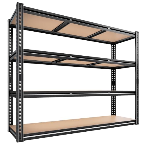 48-Inch Heavy Duty Garage Shelving Unit 2200LBS Capacity, 4-Tier Storage Rack with Adjustable Shelves