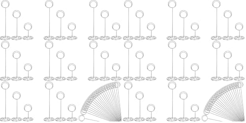 24 Pcs Table Number Holders with 3 Sizes - Photo & Card Display Clips - Wedding & Event Centerpieces (220/85/50 mm Pack of 2)