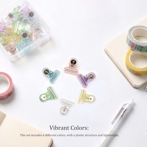 Push Pin Clips - Decorative Multicolor Thumbtacks with Clips, 48 Pieces