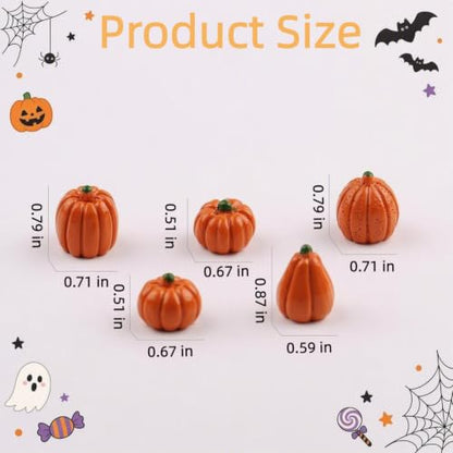 Miniature Artificial Pumpkins for Fall Halloween Thanksgiving Decor - 50 Pack