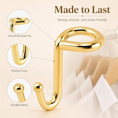 Gold 36 Pack Metal Clothes Hanger Connector Hooks Space Saver Closet Organizer