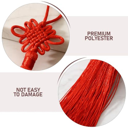 20 Pack Red Chinese Knot Tassel Pendants for Keychains & Home Decor