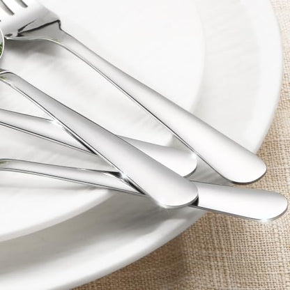 Dinner Forks Set 24 Pieces Stainless Steel Silverware - Silver Variation