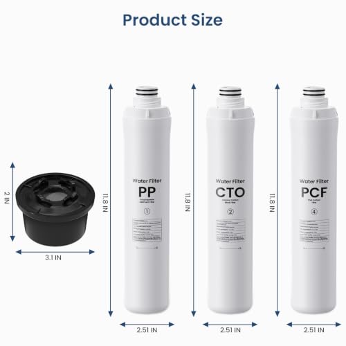 Water Filter Replacement Set for Reverse Osmosis Systems - 1 Year